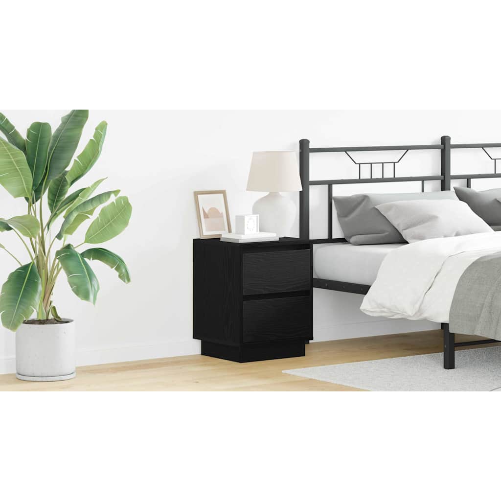 Cabinet de chevet 2 pc Chêne noir 39 x 34,5 x 50 cm - XIOS