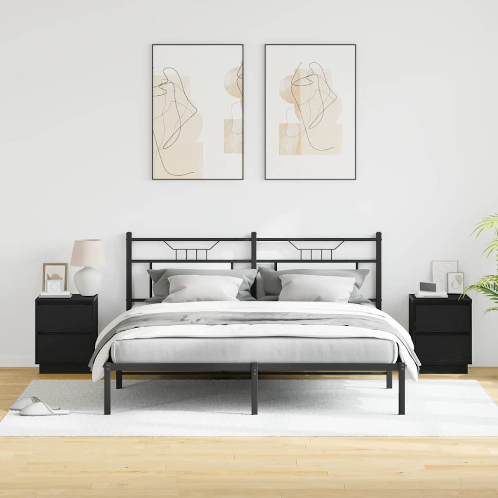 Cabinet de chevet avec tiroir avec 2 pcs Noir 39 x 34.5 x 50 cm - XIOS