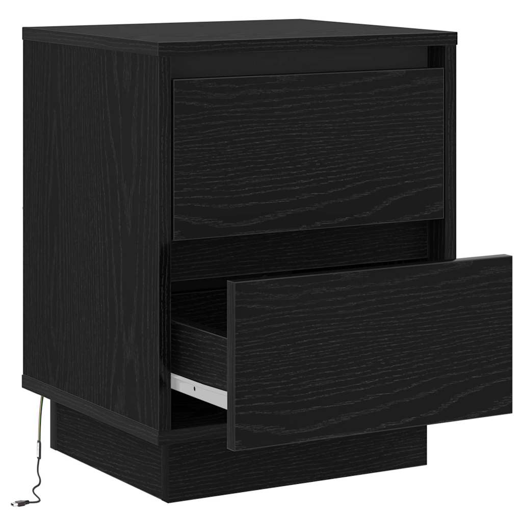 Cabinet de chevet 2 pc Chêne noir 39 x 34,5 x 50 cm - XIOS