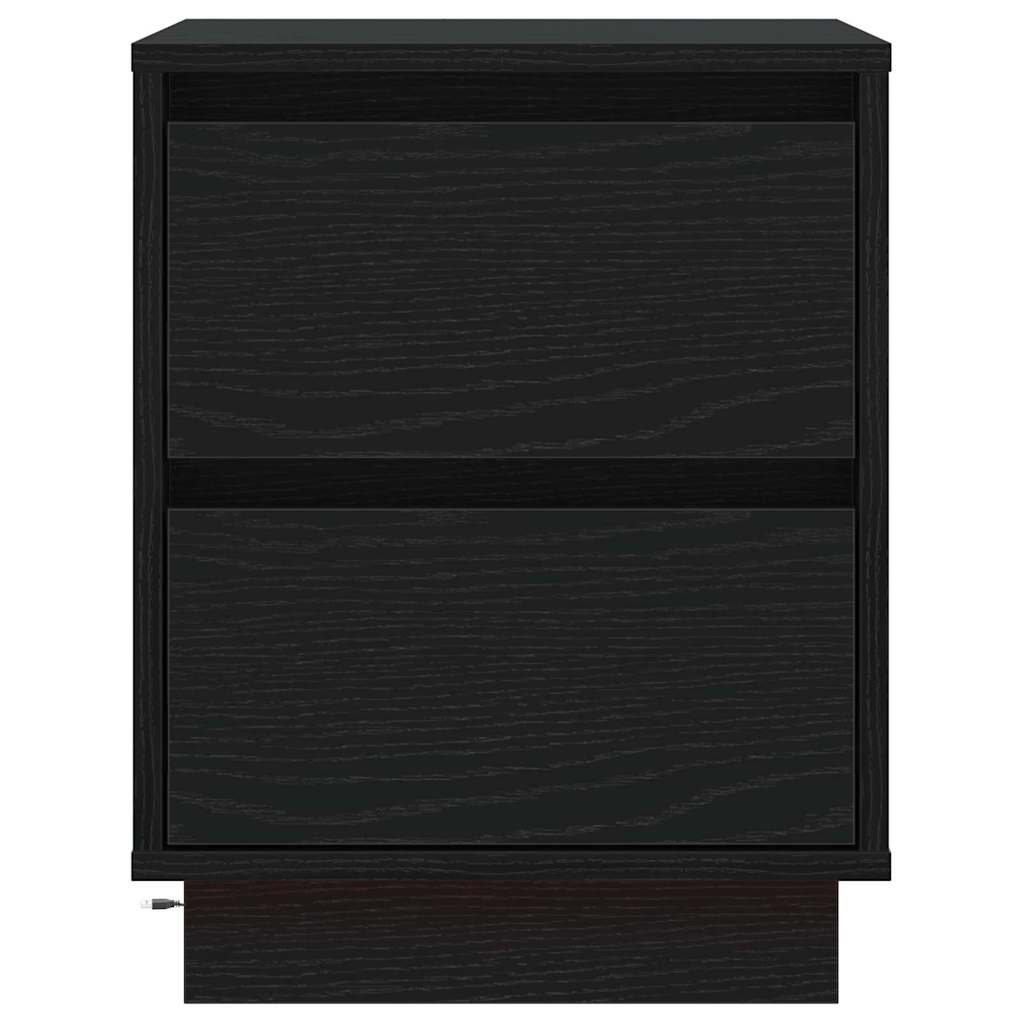 Cabinet de chevet 2 pc Chêne noir 39 x 34,5 x 50 cm - XIOS