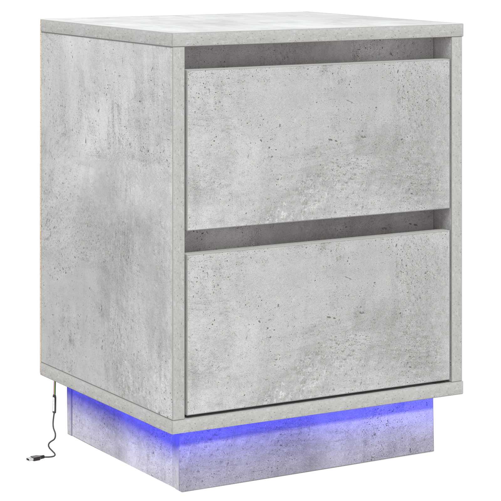 Cabinet de chevet Gris béton 39 x 34,5 x 50 cm - XIOS