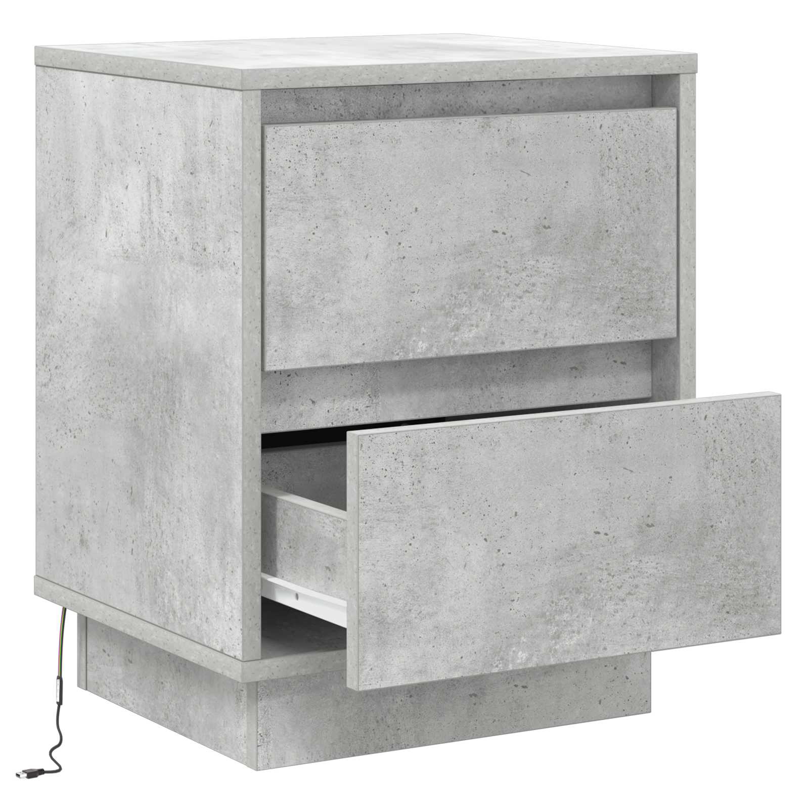Cabinet de chevet Gris béton 39 x 34,5 x 50 cm - XIOS