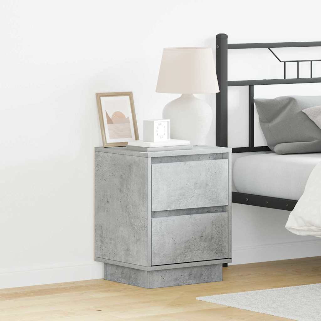 Cabinet de chevet 2 pcs Gris béton 39 x 34,5 x 50 cm - XIOS