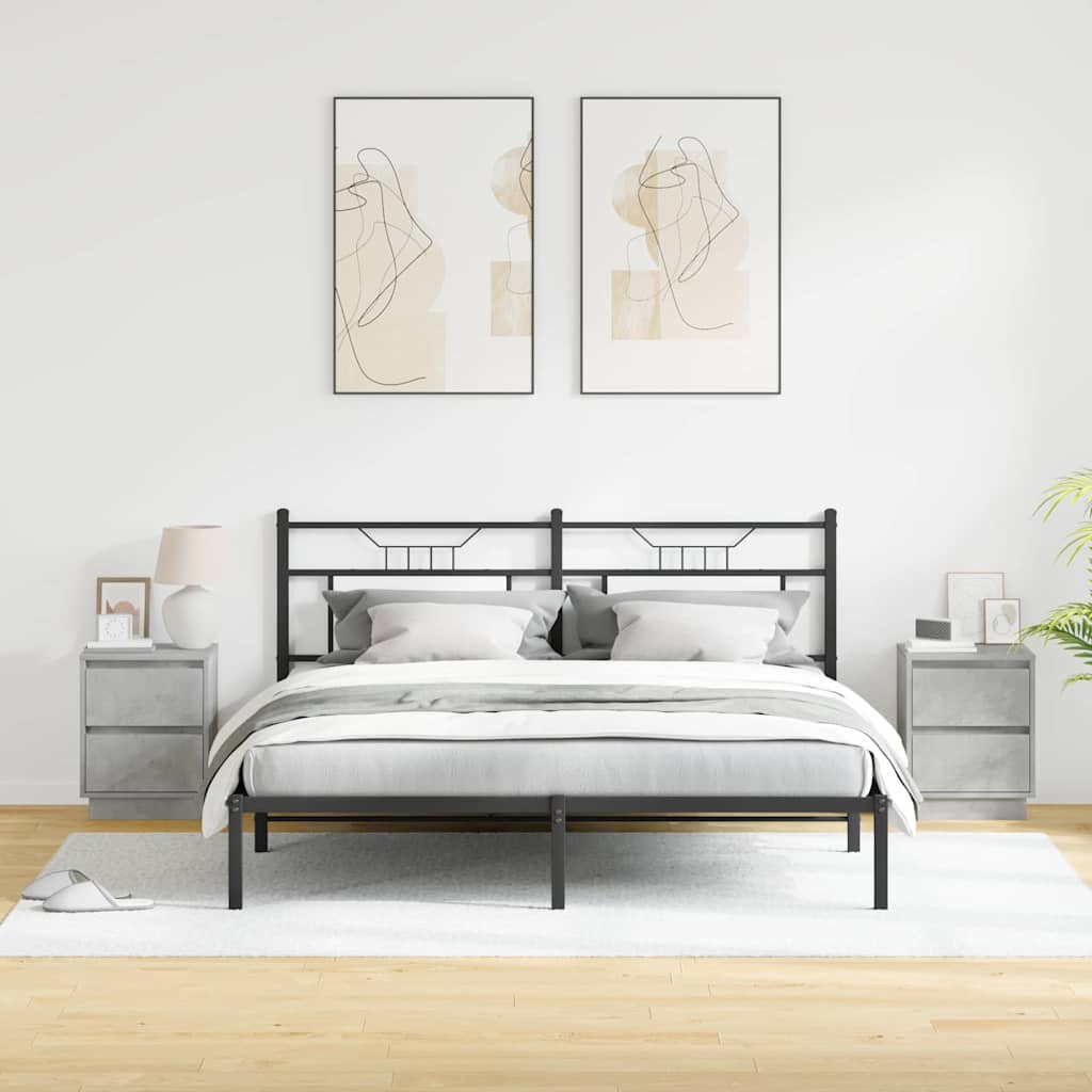 Cabinet de chevet 2 pcs Gris béton 39 x 34,5 x 50 cm - XIOS