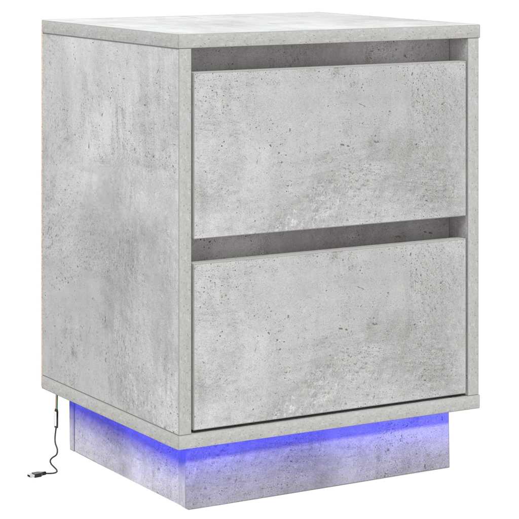 Cabinet de chevet 2 pcs Gris béton 39 x 34,5 x 50 cm - XIOS