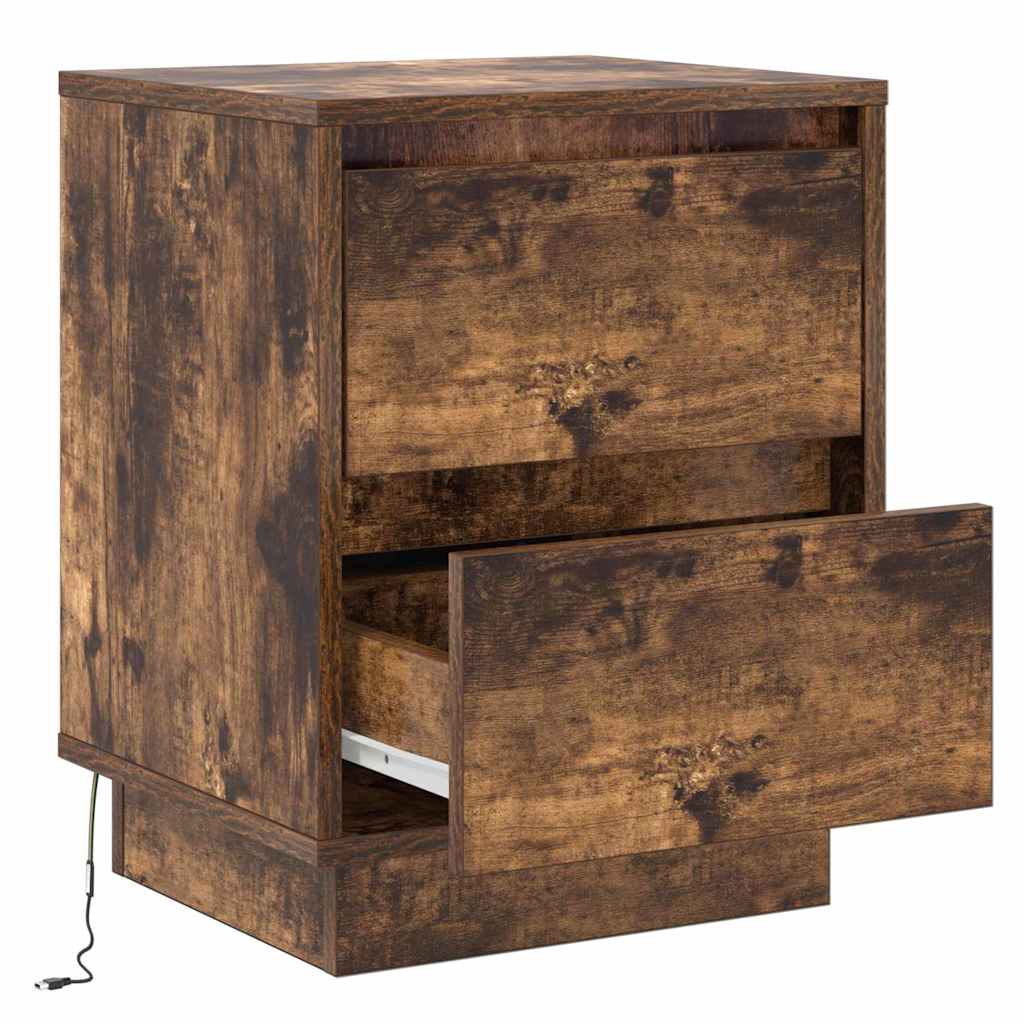 Cabinet de chevet avec tiroir Chêne fumé 39 x 34,5 x 50 cm - XIOS