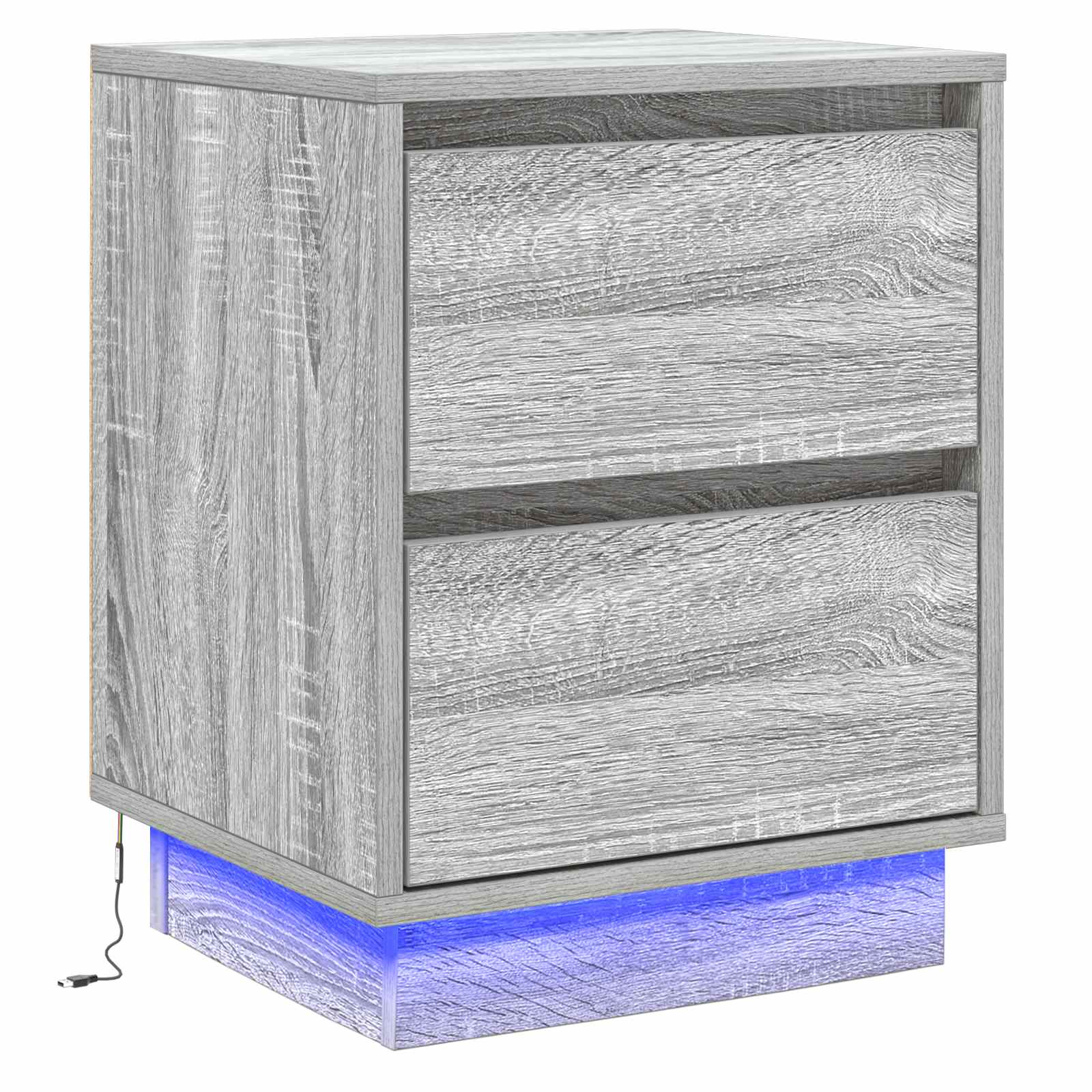 Cabinet de chevet Gris 39 x 34,5 x 50 cm Bois d'ingénierie - XIOS