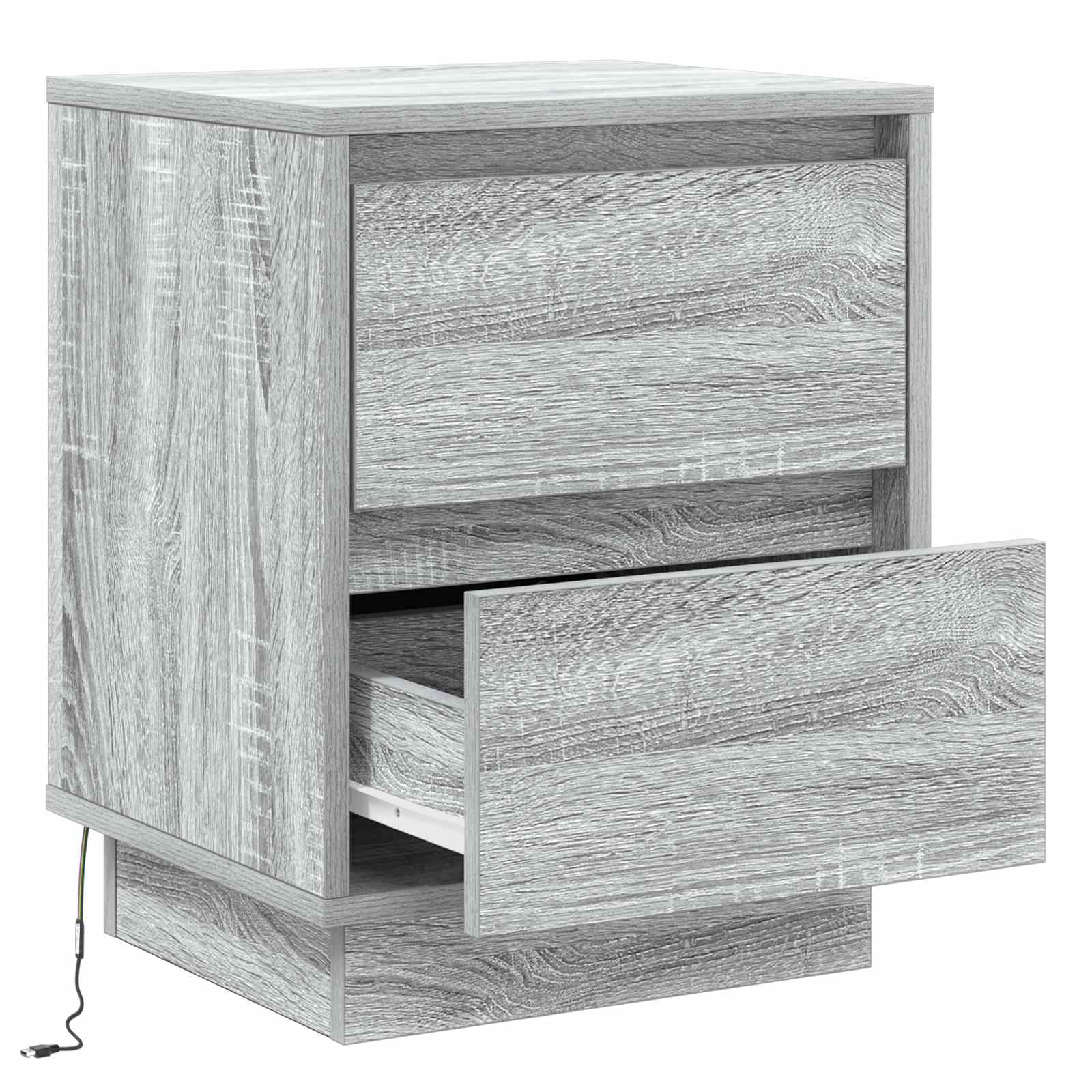 Cabinet de chevet Gris 39 x 34,5 x 50 cm Bois d'ingénierie - XIOS