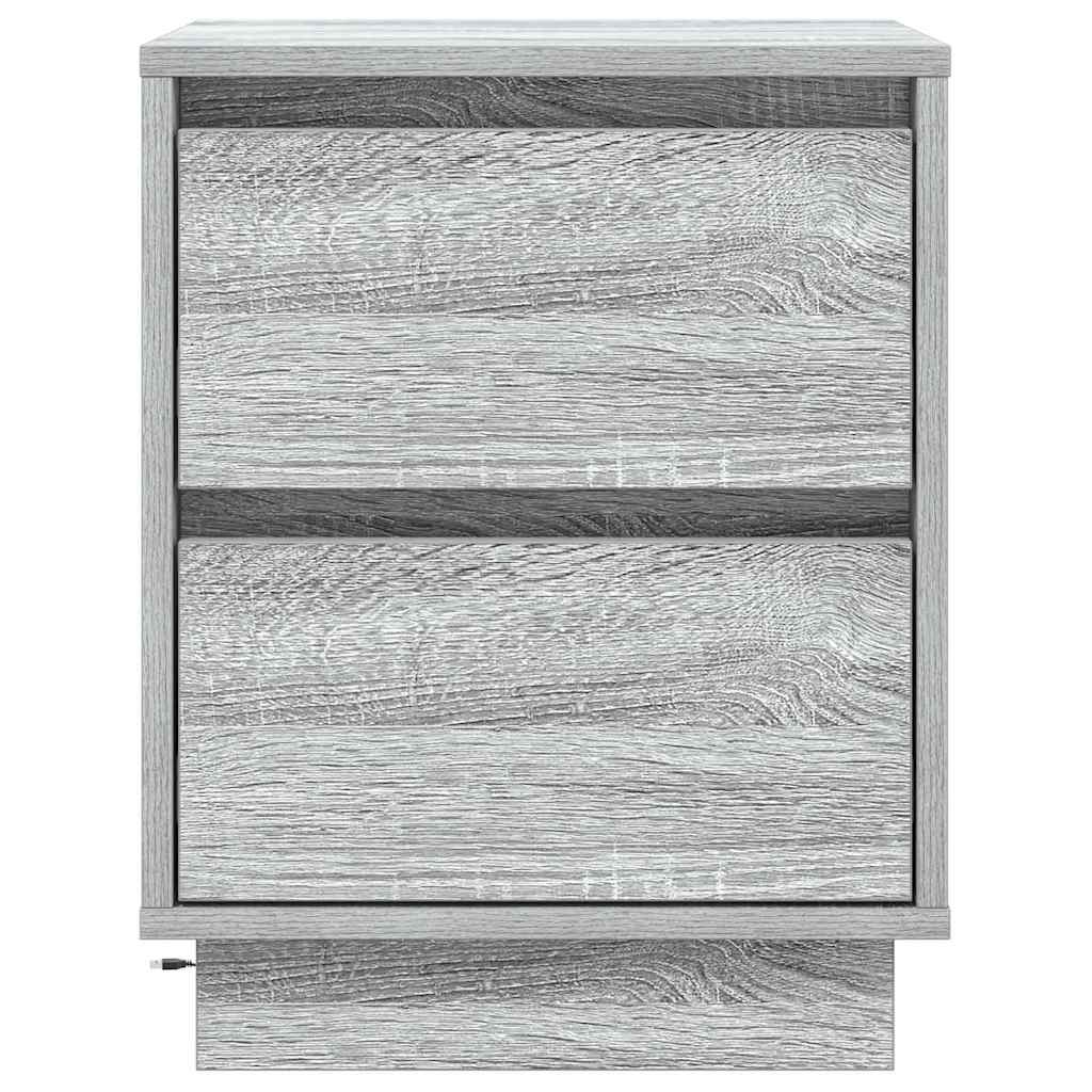 Cabinet de chevet Gris 39 x 34,5 x 50 cm Bois d'ingénierie - XIOS