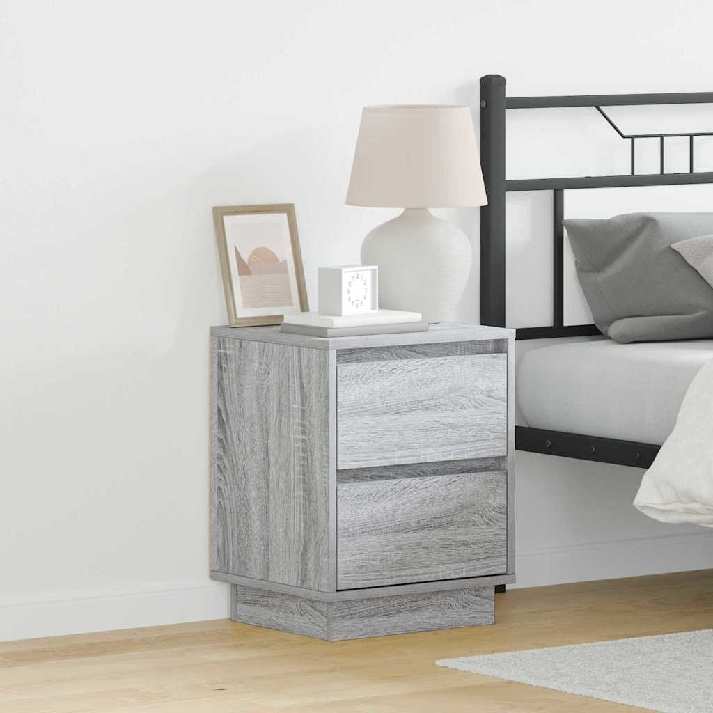Cabinet de chevet avec tiroir 2 pcs Gris 39 x 34,5 x 50 cm - XIOS