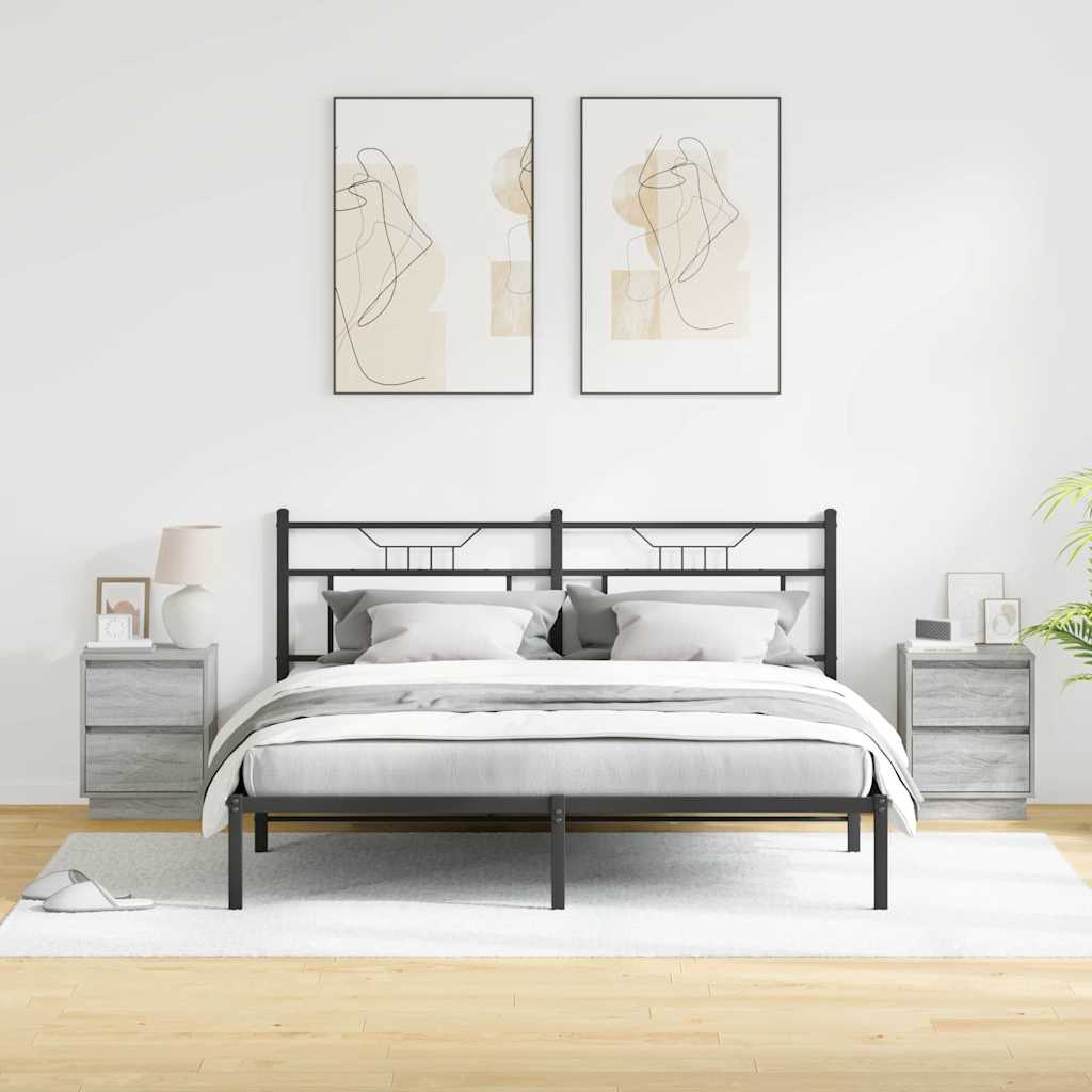 Cabinet de chevet avec tiroir 2 pcs Gris 39 x 34,5 x 50 cm - XIOS