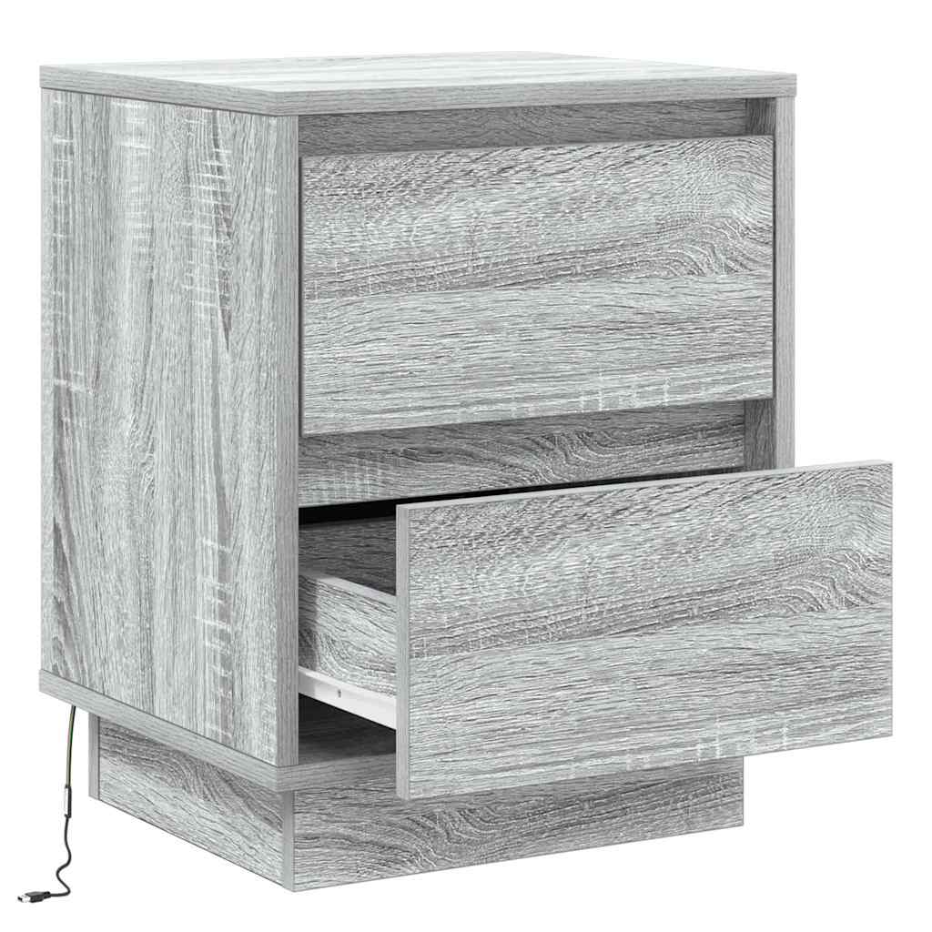 Cabinet de chevet avec tiroir 2 pcs Gris 39 x 34,5 x 50 cm - XIOS