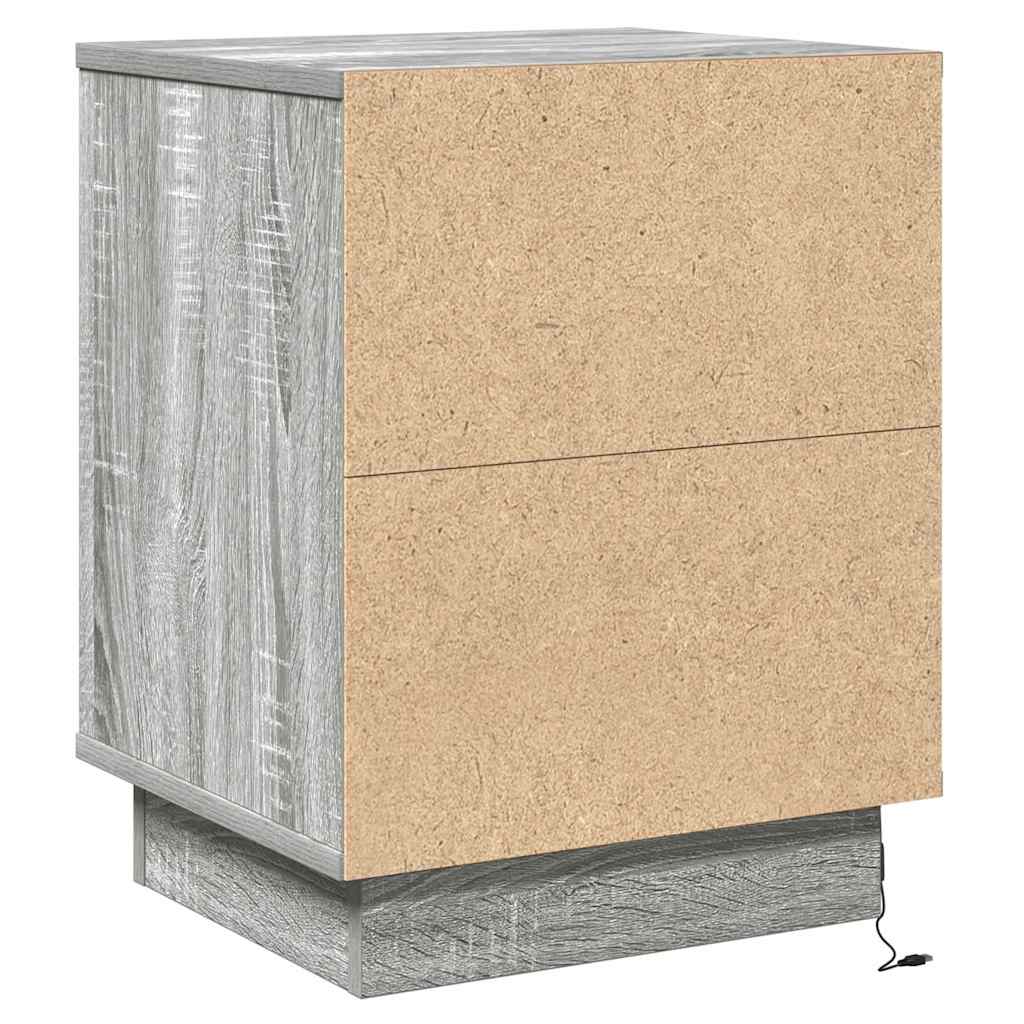Cabinet de chevet avec tiroir 2 pcs Gris 39 x 34,5 x 50 cm - XIOS