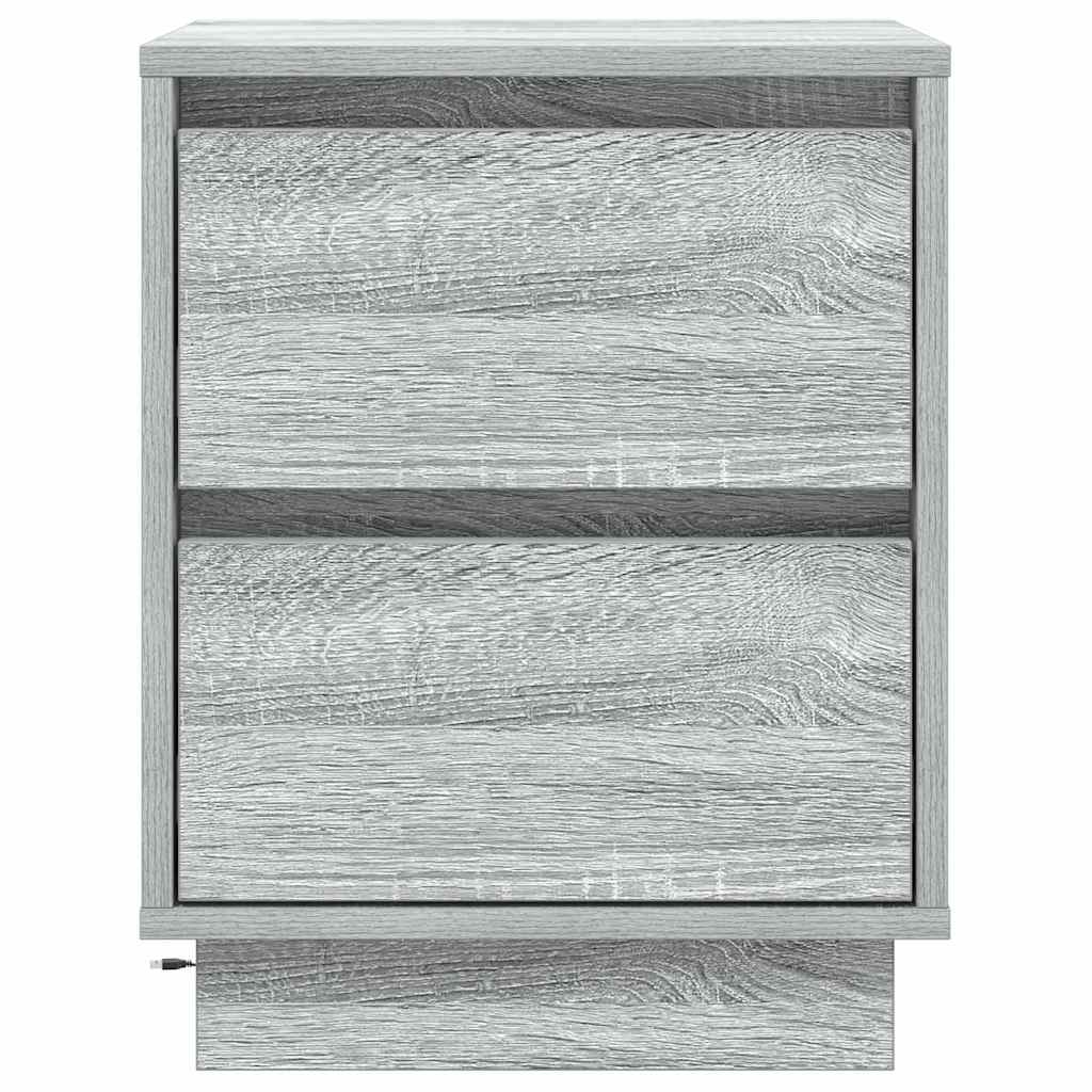 Cabinet de chevet avec tiroir 2 pcs Gris 39 x 34,5 x 50 cm - XIOS