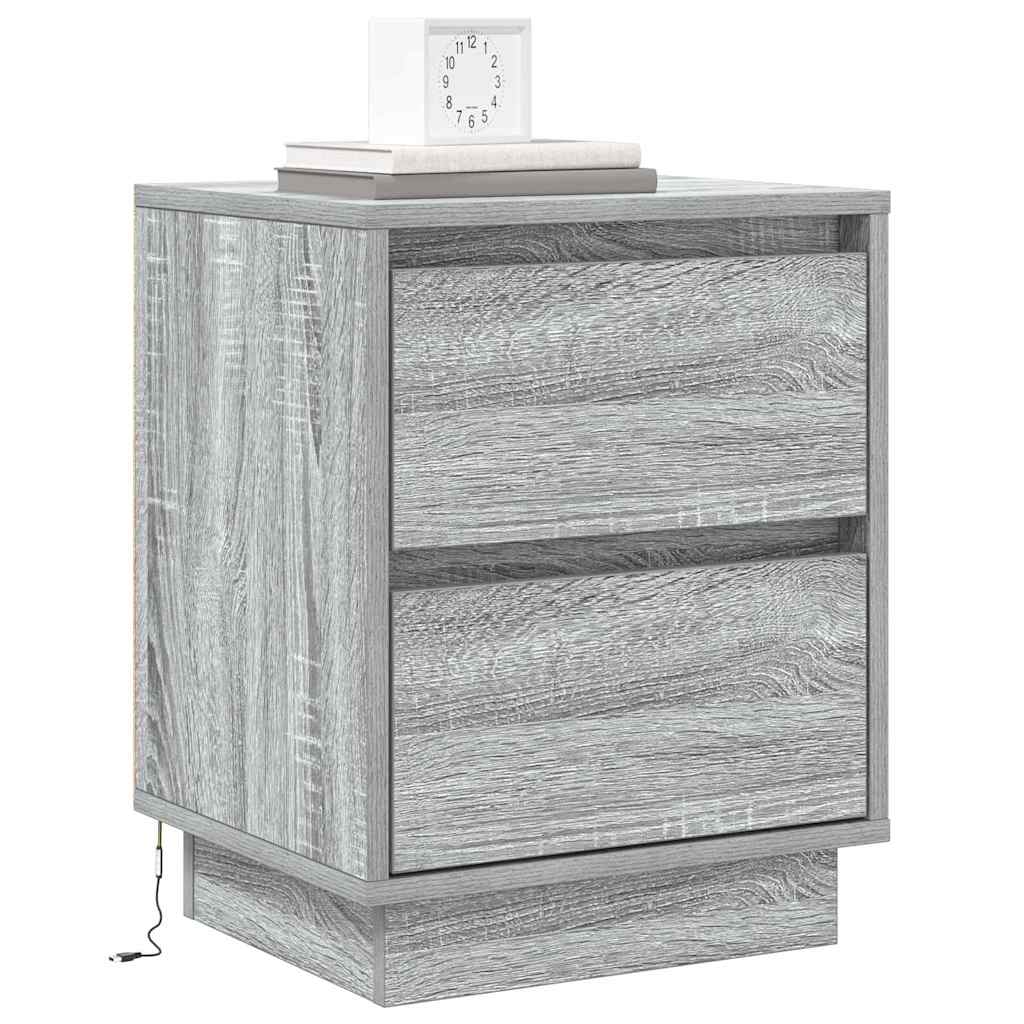 Cabinet de chevet avec tiroir 2 pcs Gris 39 x 34,5 x 50 cm - XIOS