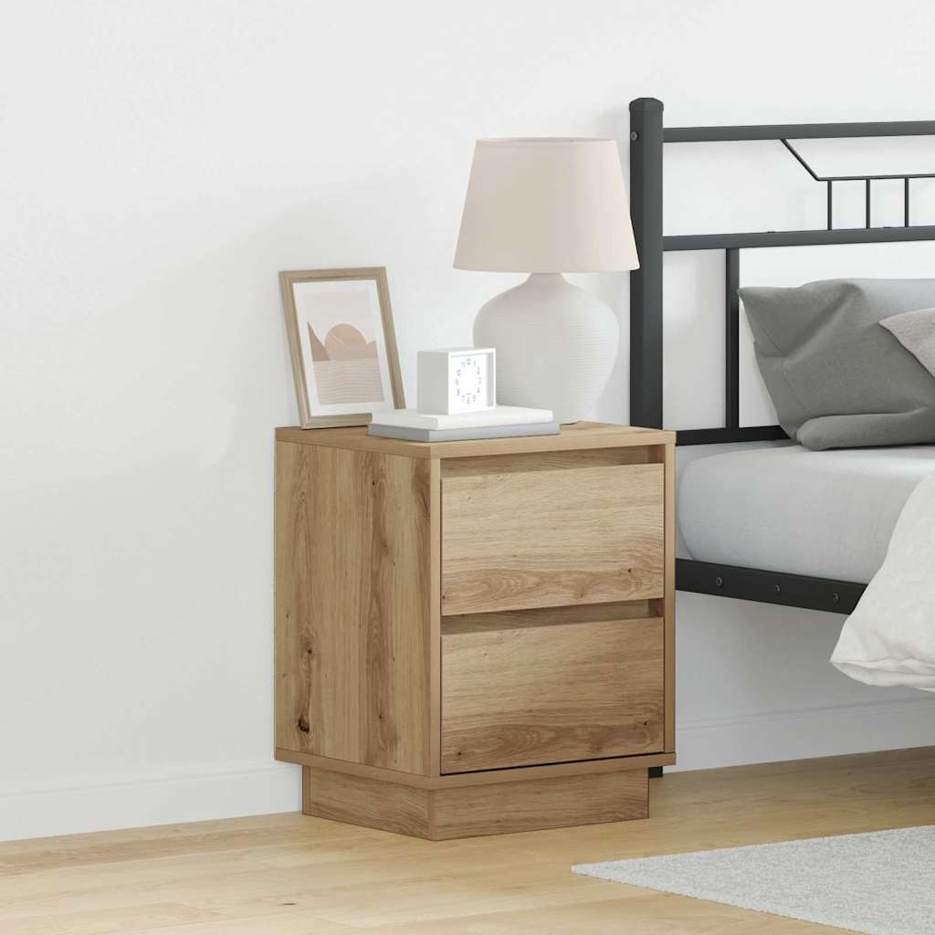 Cabinet de chevet 2 pc Chêne artisanal 39 x 34,5 x 50 cm - XIOS