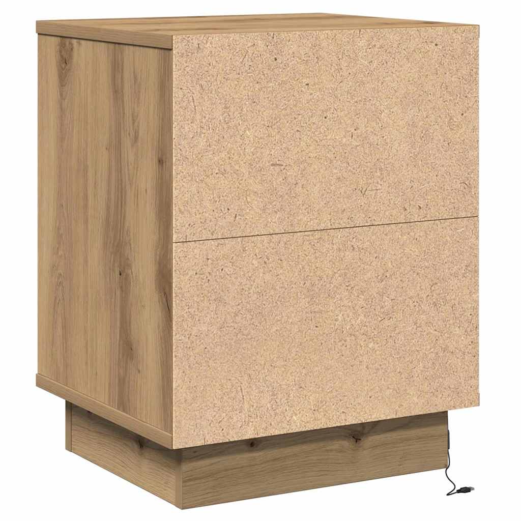 Cabinet de chevet 2 pc Chêne artisanal 39 x 34,5 x 50 cm - XIOS