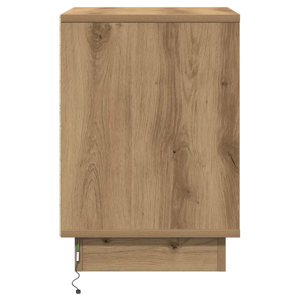 Cabinet de chevet 2 pc Chêne artisanal 39 x 34,5 x 50 cm - XIOS