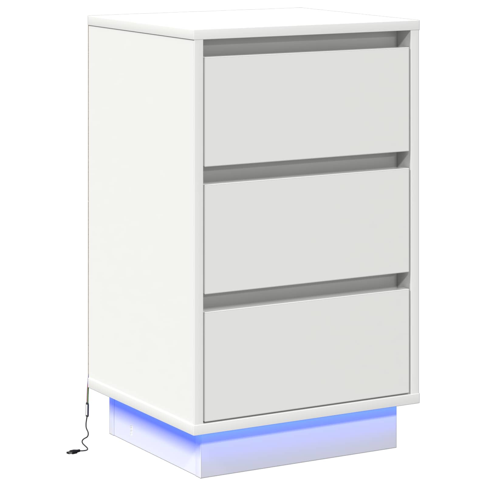 Cabinet de chevet Blanc 39 x 34,5 x 65 cm Bois d'ingénierie - XIOS