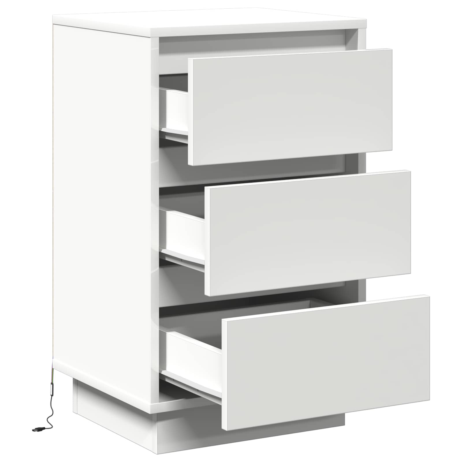 Cabinet de chevet Blanc 39 x 34,5 x 65 cm Bois d'ingénierie - XIOS