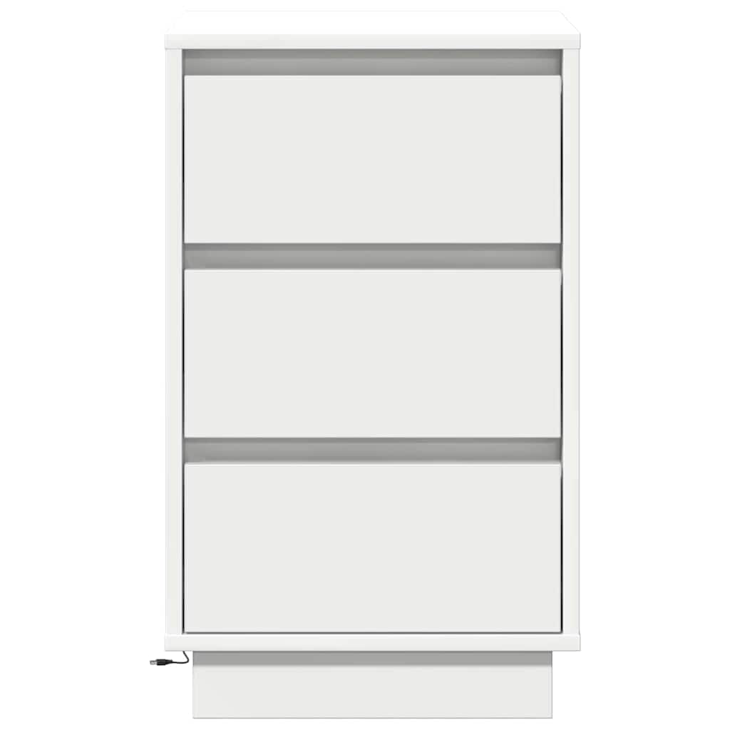 Cabinet de chevet Blanc 39 x 34,5 x 65 cm Bois d'ingénierie - XIOS