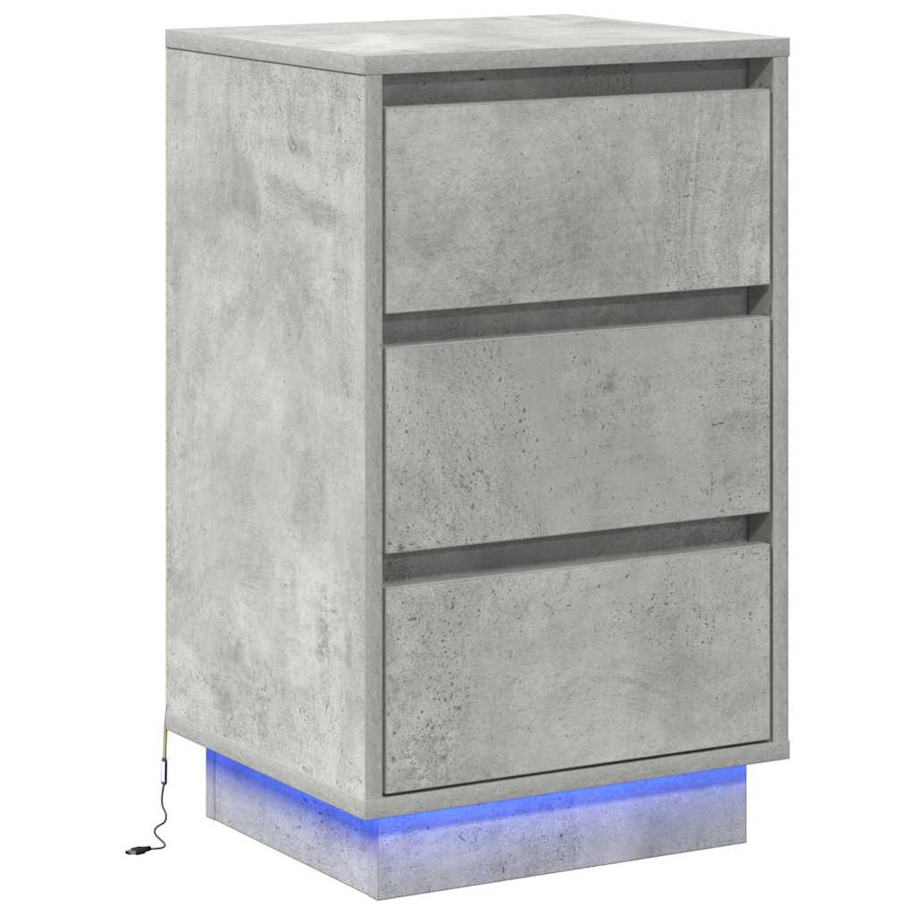 Cabinet de chevet avec tiroir avec Gris béton 39 x 34,5 x 65 cm - XIOS