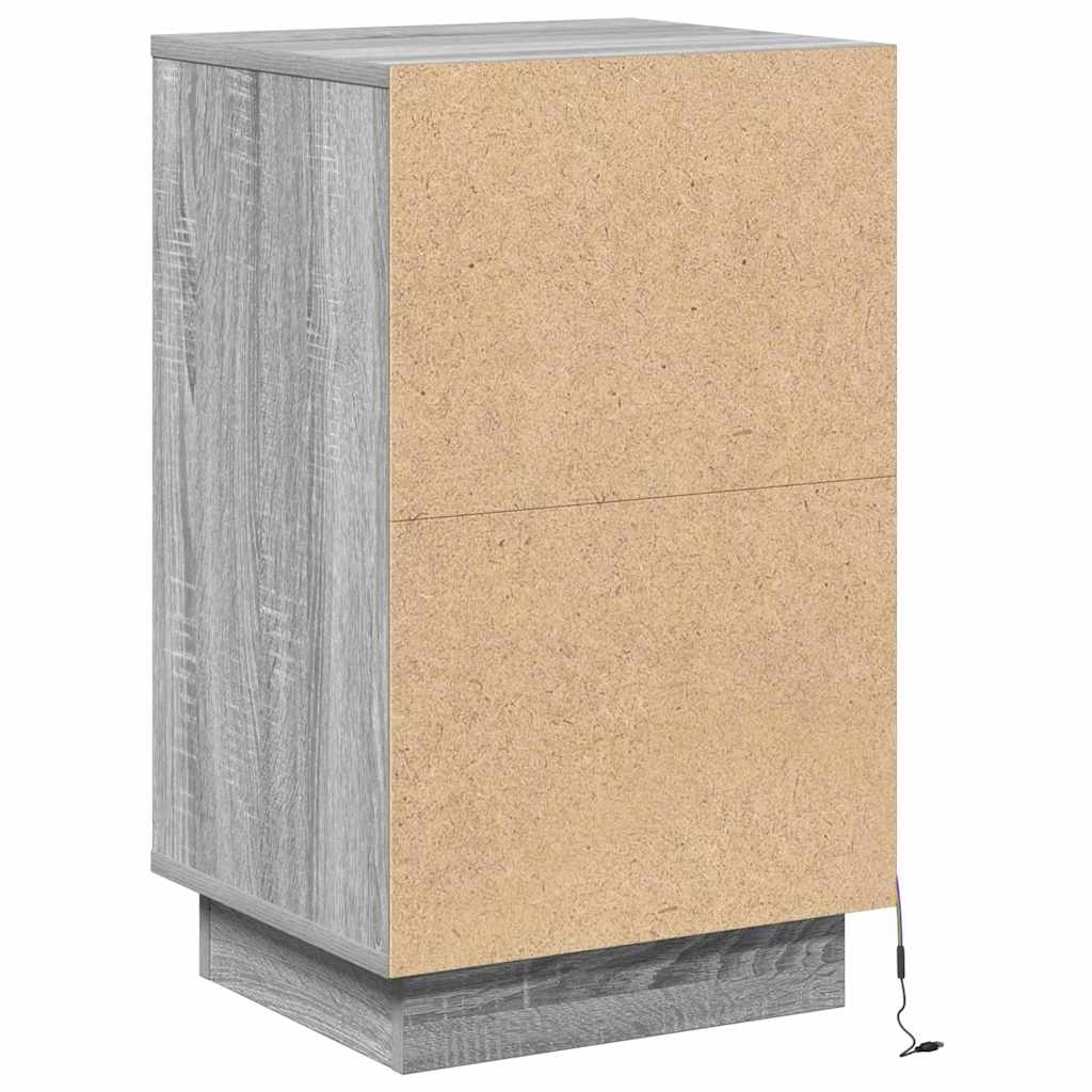 Cabinet de chevet avec Gris 39 x 34,5 x 65 cm Bois d'ingénierie - XIOS