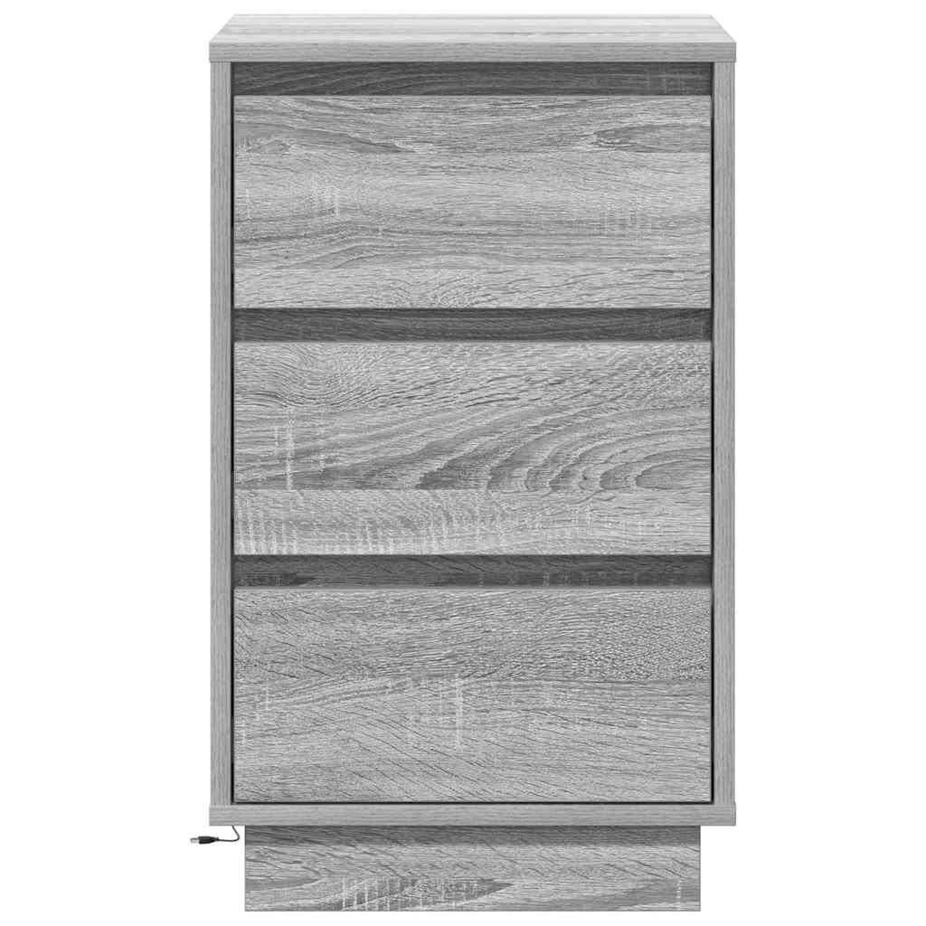 Cabinet de chevet avec Gris 39 x 34,5 x 65 cm Bois d'ingénierie - XIOS