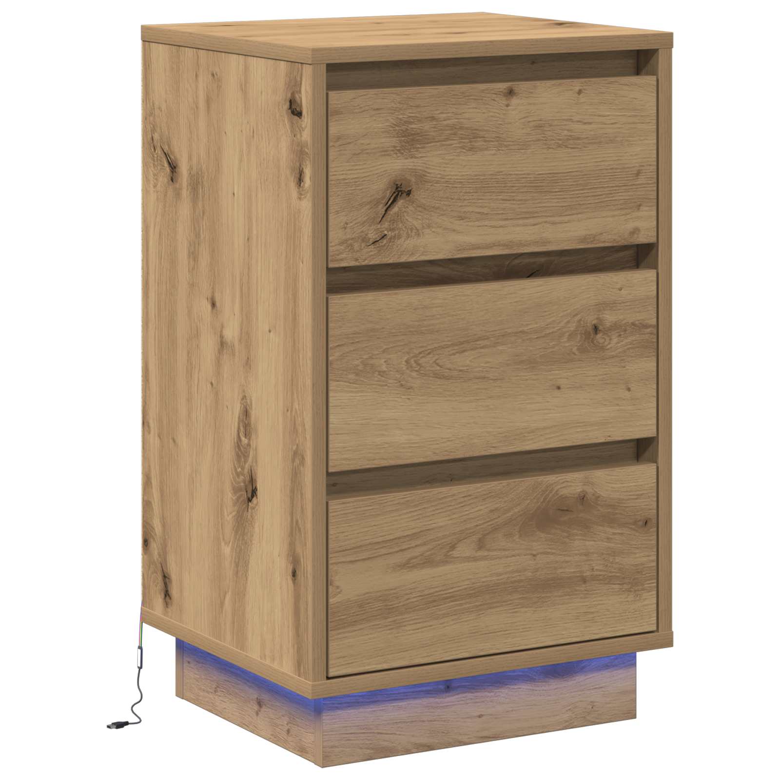 Cabinet de chevet Chêne artisanal 39 x 34,5 x 65 cm - XIOS