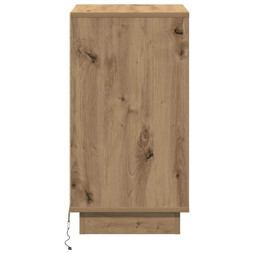 Cabinet de chevet avec tiroir chêne artisanal 39 x 34,5 x 65 cm - XIOS