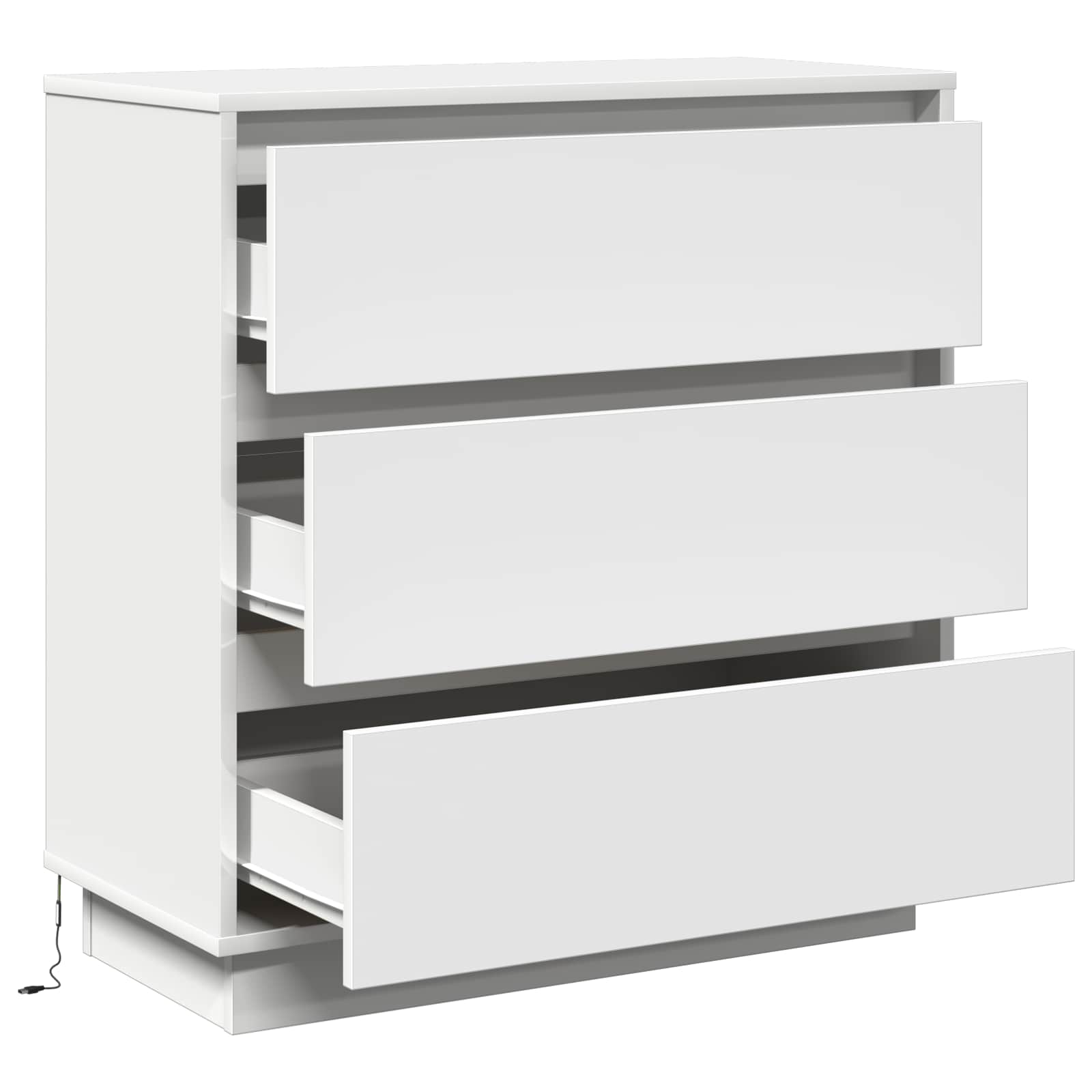 Cabinet de chevet Blanc 71 x 34,5 x 75 cm Bois d'ingénierie - XIOS