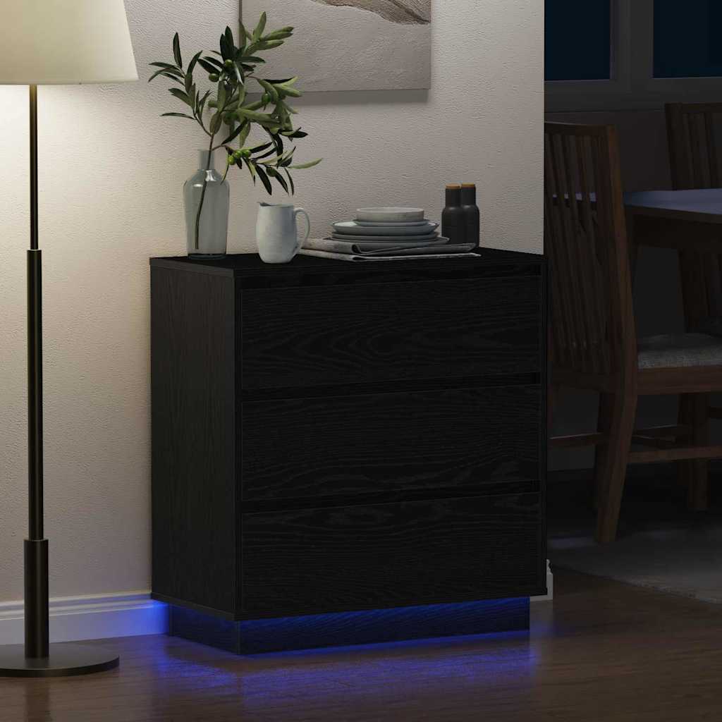 Cabinet de chevet avec tiroir Chêne noir 71 x 34,5 x 75 cm - XIOS