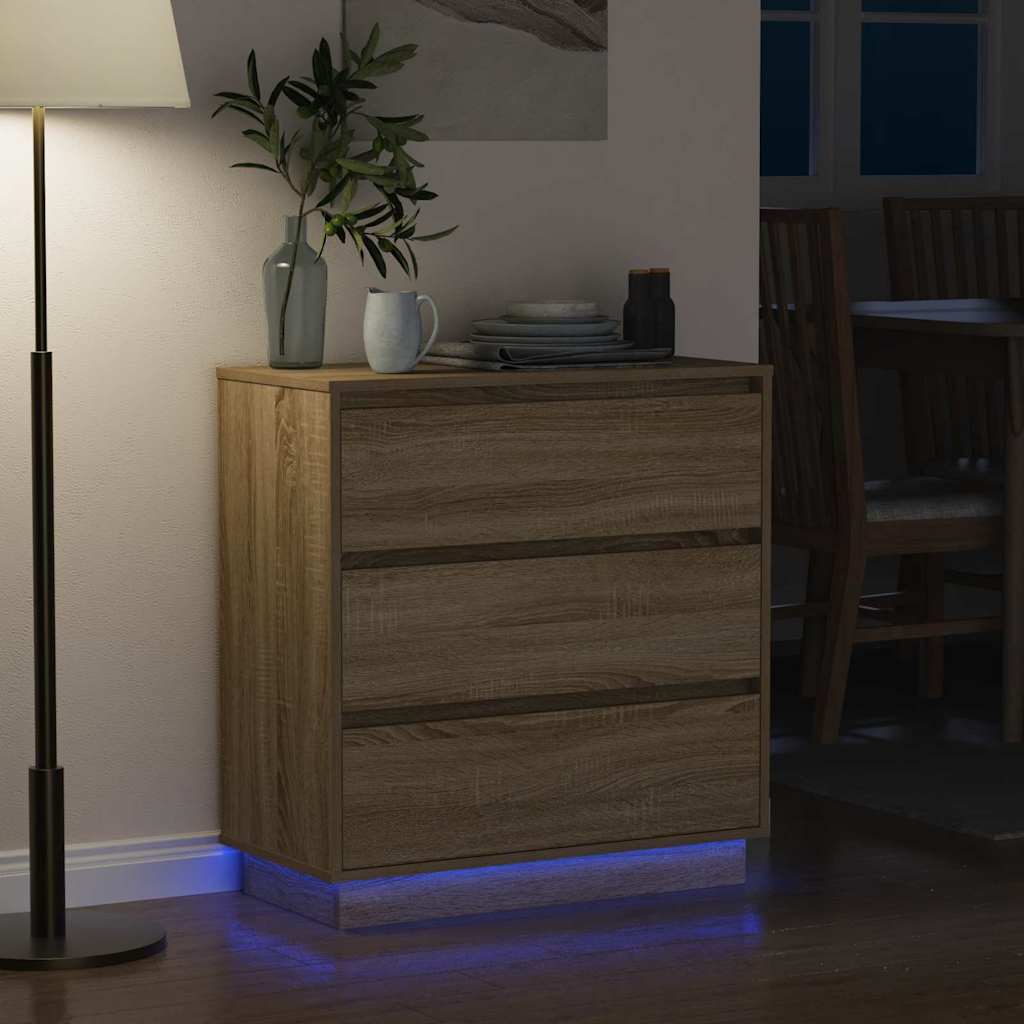 Cabinet de chevet avec tiroir Chêne Sonoma 71 x 34,5 x 75 cm - XIOS