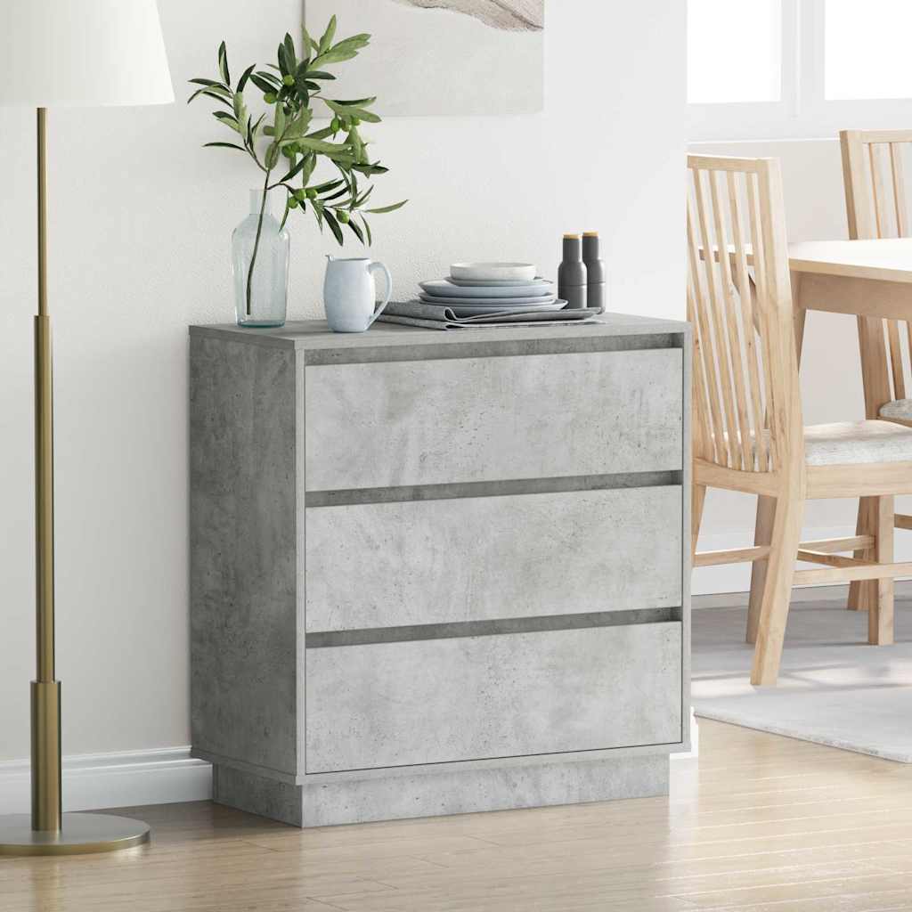 Cabinet de chevet avec tiroir avec Gris béton 71 x 34.5 x 75 cm - XIOS