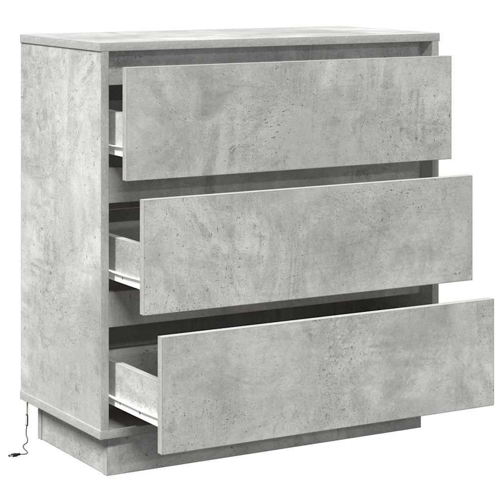 Cabinet de chevet avec tiroir avec Gris béton 71 x 34.5 x 75 cm - XIOS
