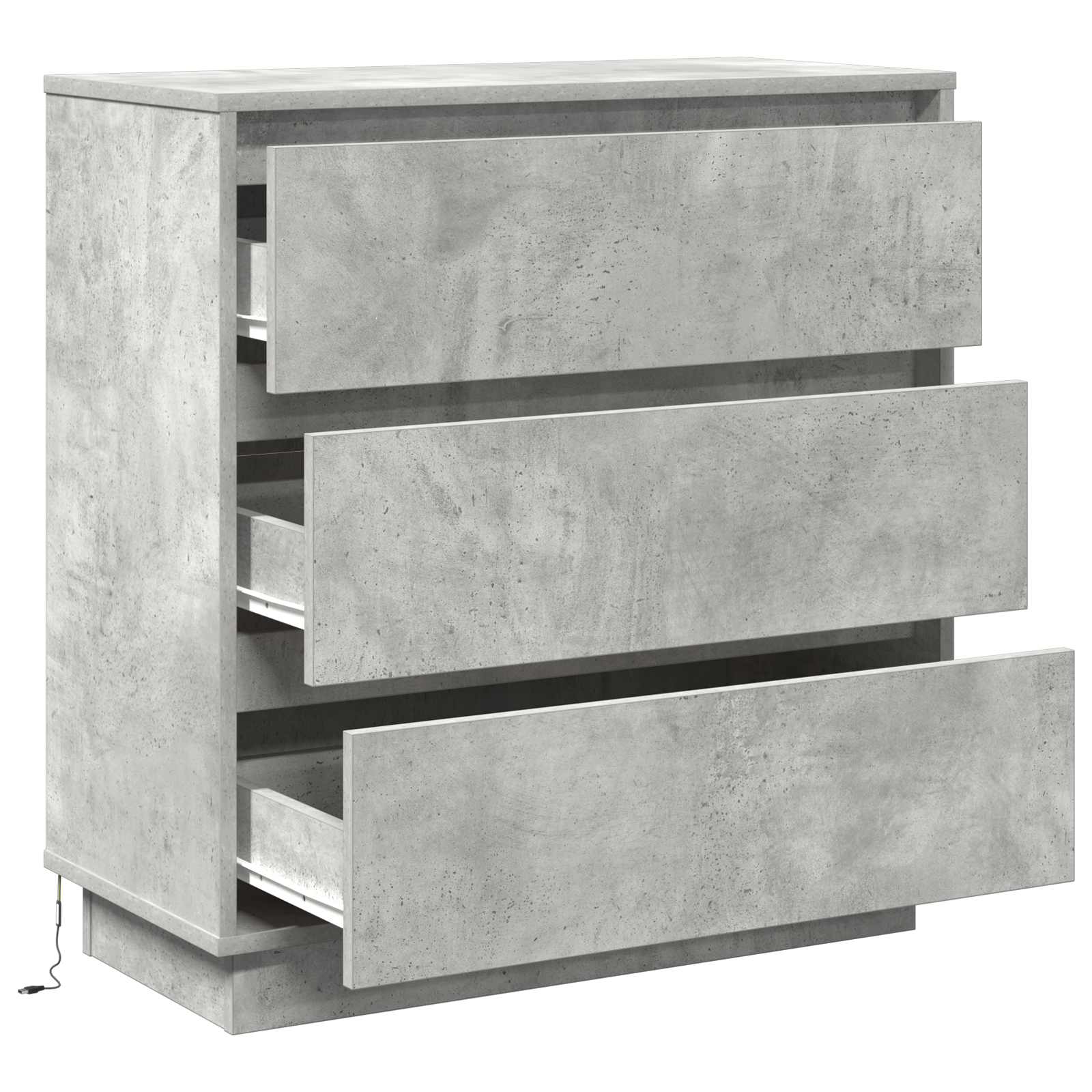 Cabinet de chevet avec tiroir Gris béton 71 x 34,5 x 75 cm - XIOS