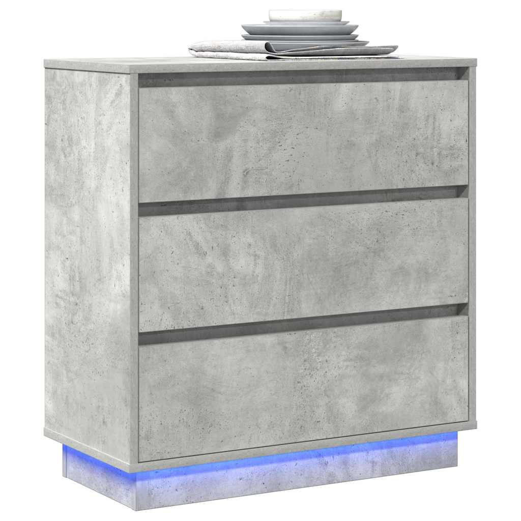 Cabinet de chevet avec tiroir avec Gris béton 71 x 34.5 x 75 cm - XIOS