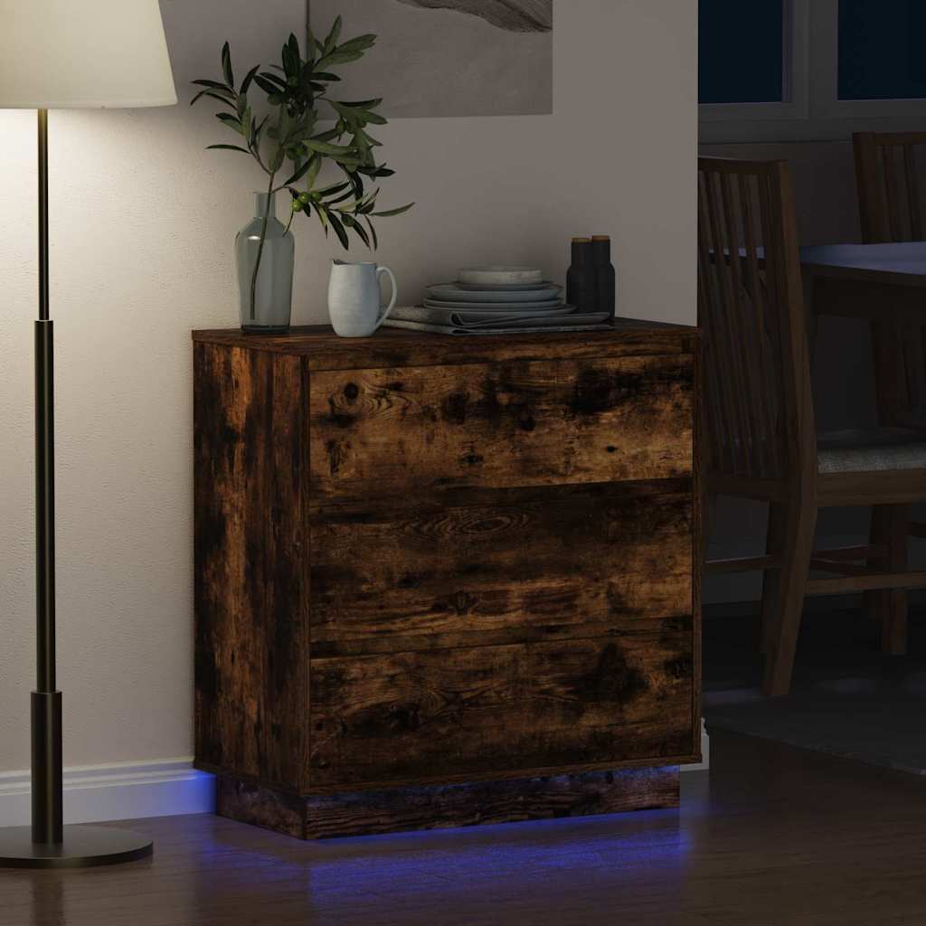 Cabinet de chevet avec tiroir Chêne fumé 71 x 34,5 x 75 cm - XIOS