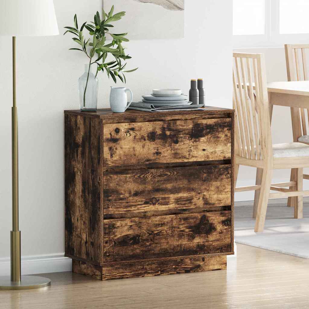 Cabinet de chevet avec tiroir Chêne fumé 71 x 34,5 x 75 cm - XIOS