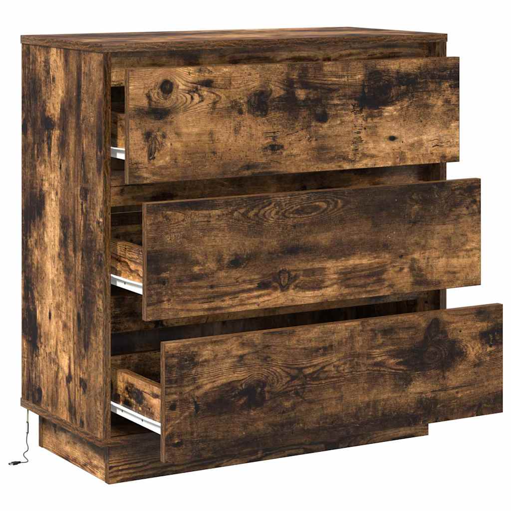 Cabinet de chevet avec tiroir Chêne fumé 71 x 34,5 x 75 cm - XIOS