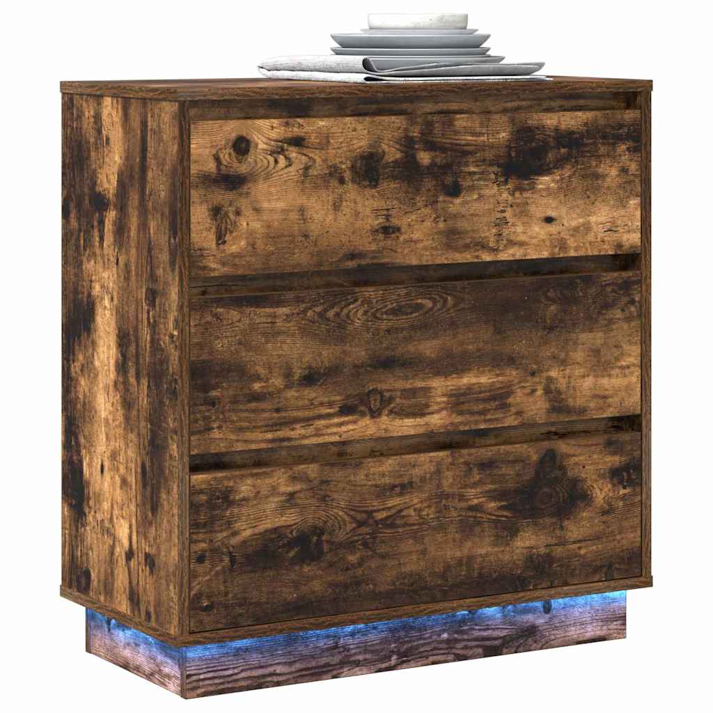 Cabinet de chevet avec tiroir Chêne fumé 71 x 34,5 x 75 cm - XIOS