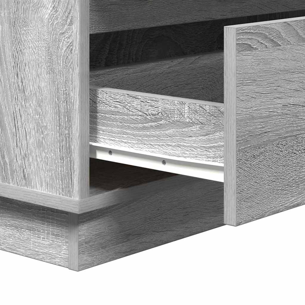 Cabinet de chevet avec Gris 71 x 34.5 x 75 cm Bois d'ingénierie - XIOS