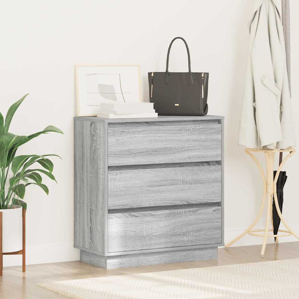 Cabinet de chevet avec Gris 71 x 34.5 x 75 cm Bois d'ingénierie - XIOS