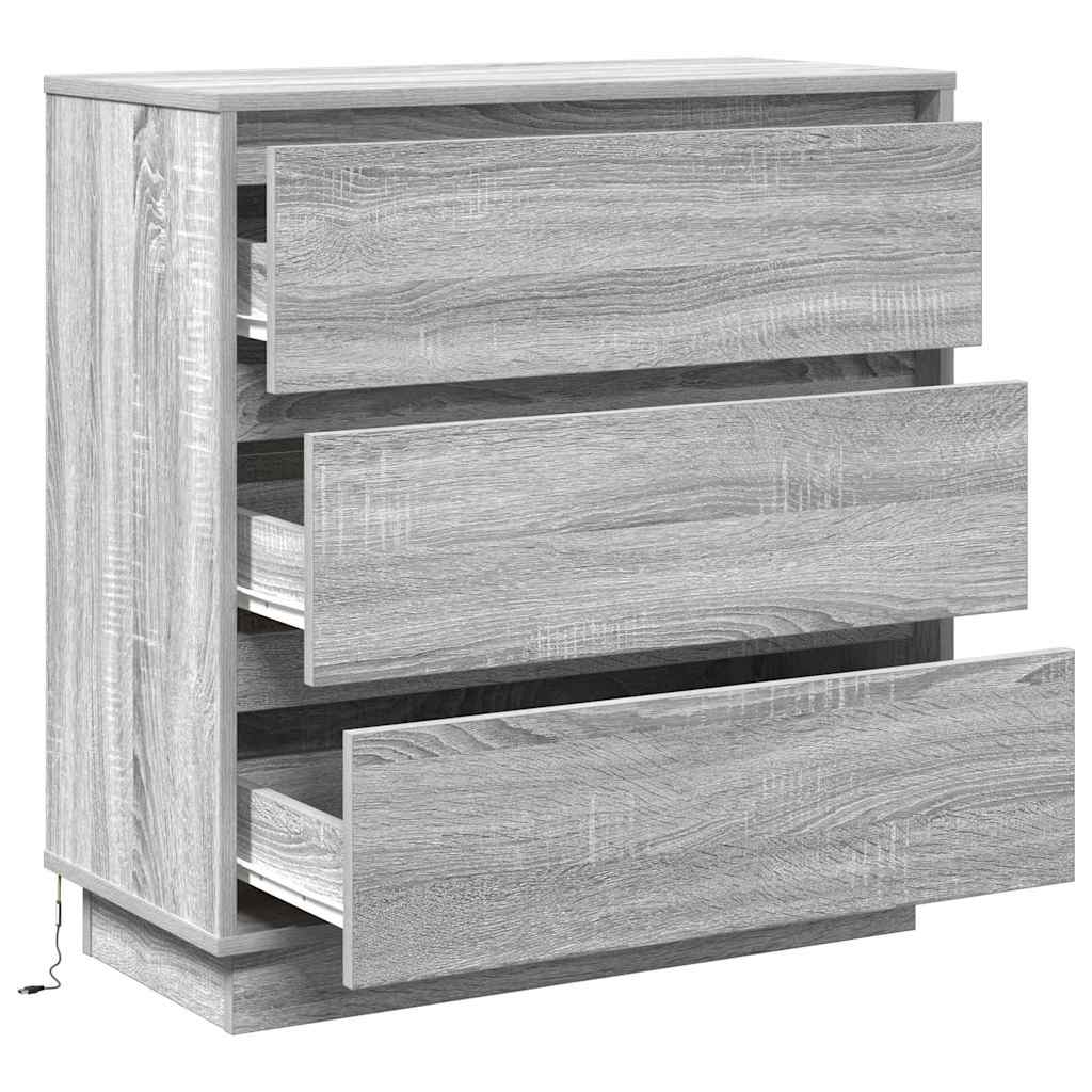 Cabinet de chevet avec Gris 71 x 34.5 x 75 cm Bois d'ingénierie - XIOS
