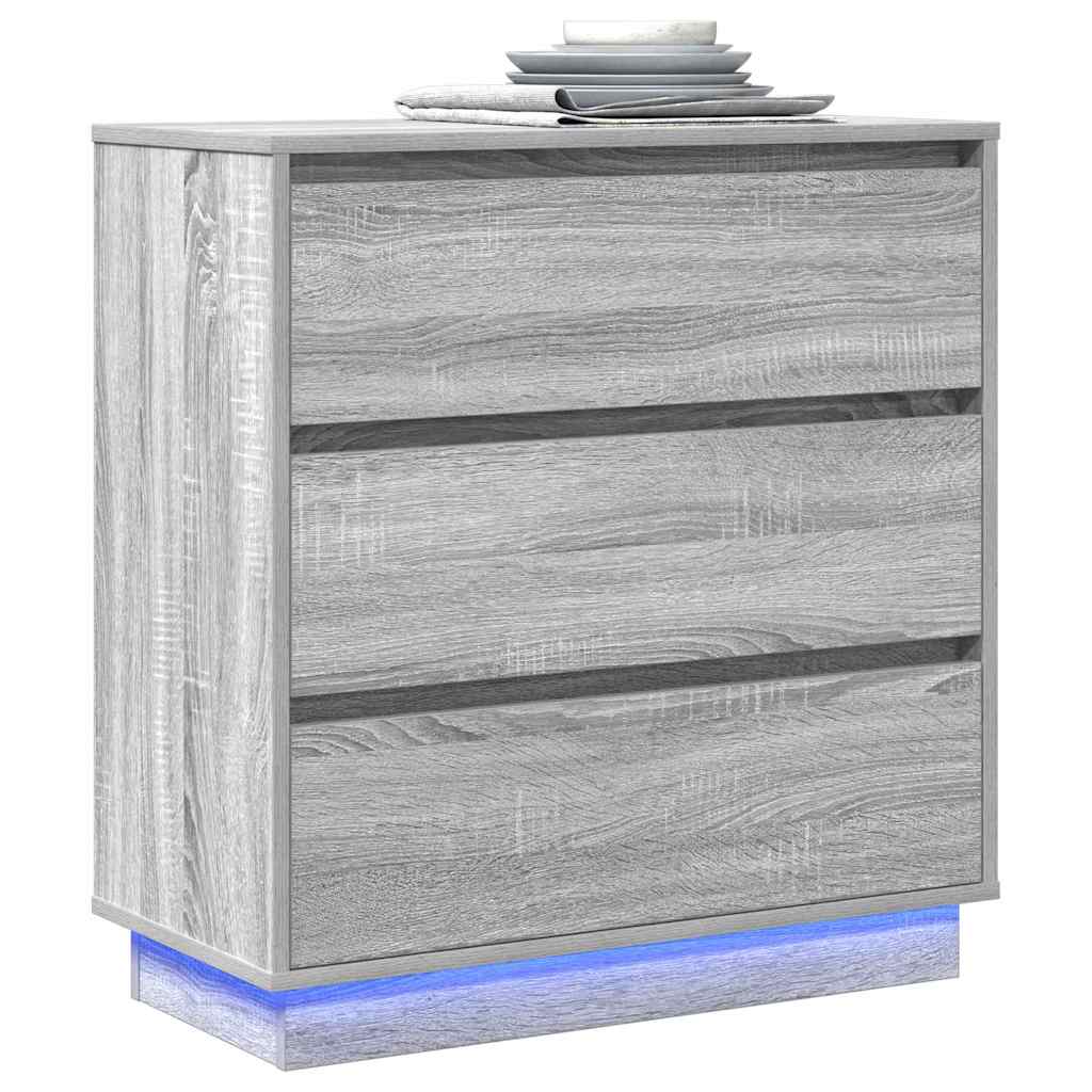 Cabinet de chevet avec Gris 71 x 34.5 x 75 cm Bois d'ingénierie - XIOS