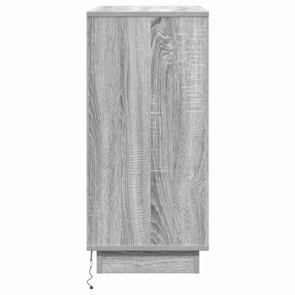 Cabinet de chevet avec Gris 71 x 34.5 x 75 cm Bois d'ingénierie - XIOS