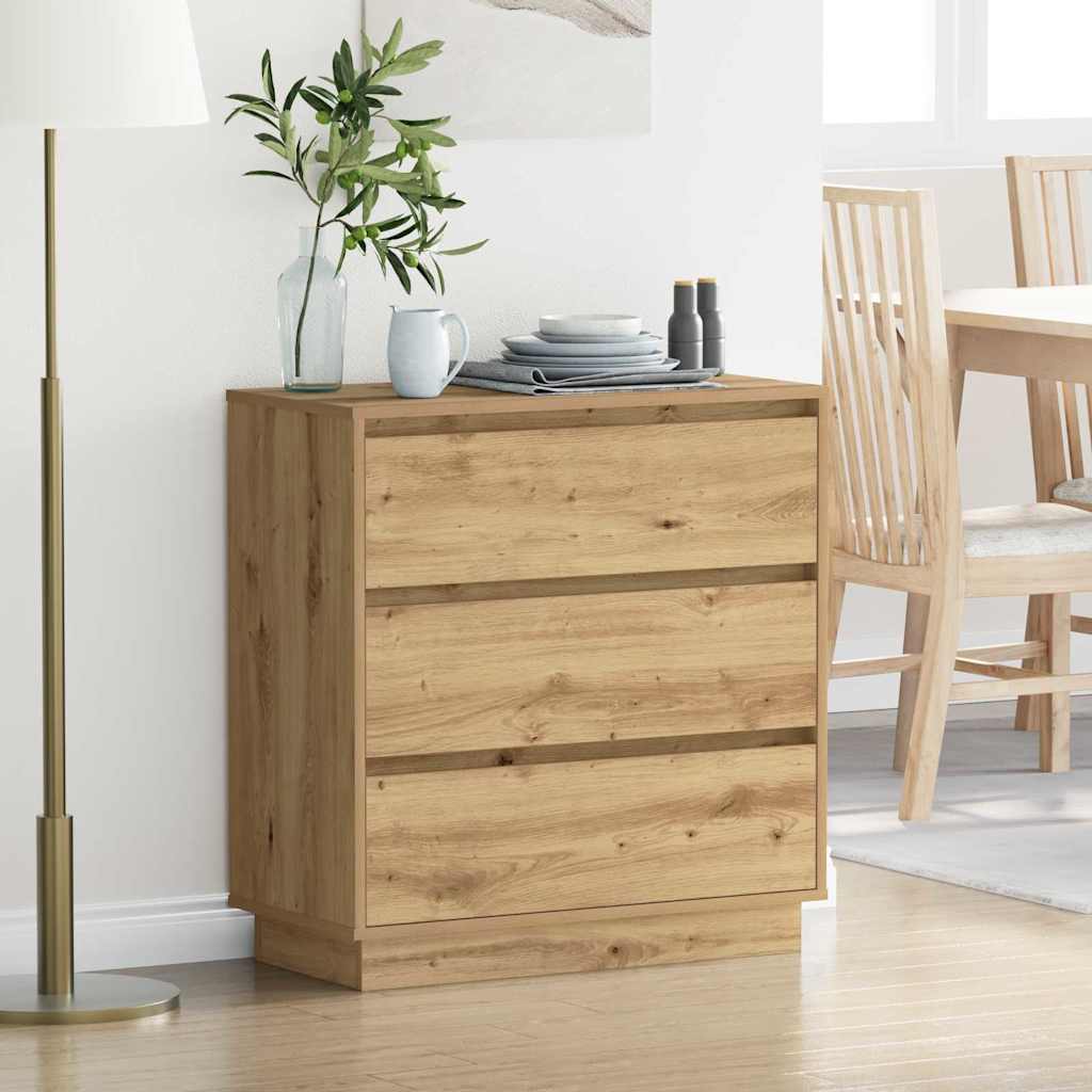 Cabinet de chevet avec tiroir Chêne artisanal 71 x 34,5 x 75 cm - XIOS