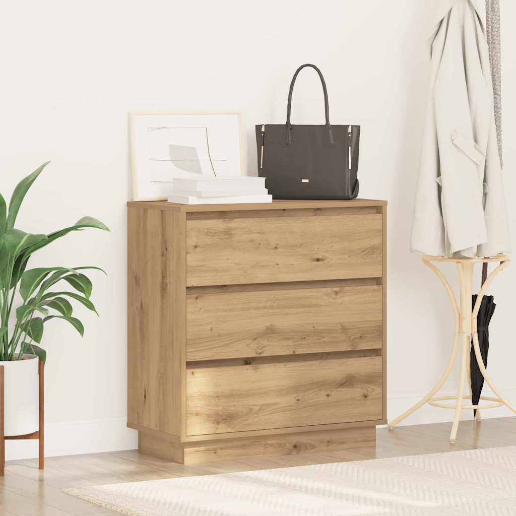 Cabinet de chevet avec tiroir Chêne artisanal 71 x 34,5 x 75 cm - XIOS