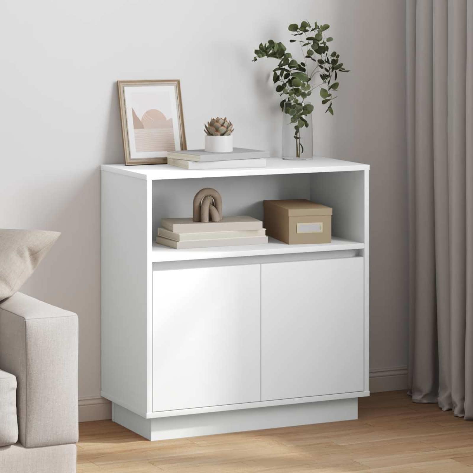 Buffet LED Blanc 71 x 34,5 x 75 cm Bois d'ingénierie - XIOS