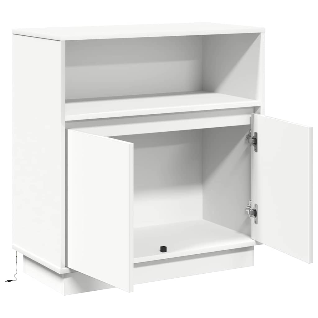 Buffet avec LED Blanc 71 x 34.5 x 75 cm Bois d'ingénierie - XIOS